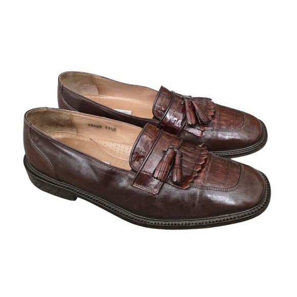 Belvedere Florence Shoes Mens Size 11.5 Genuine Crocodile Handmade In Italy - Picture 3 of 11